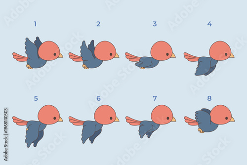 Bird Flying Animation Sprite Sheet Frame by Frame Cute Cartoon Vector Illustration for Game Design and Motion Graphics

Bird animation sprite sheet

Flying bird frame sequence
