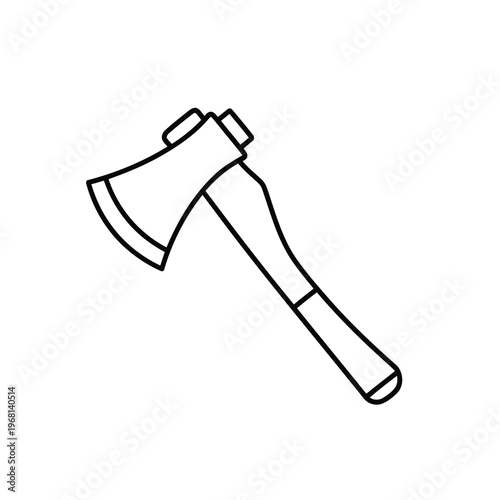 Line art illustration of a hand axe vector