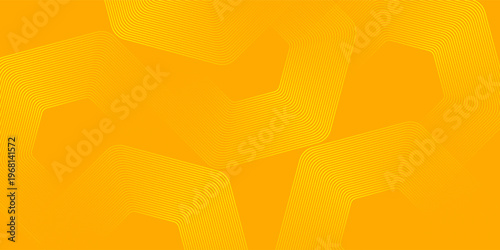 Futuristic orange background with geometric hexagon contours and soft gradient lighting.