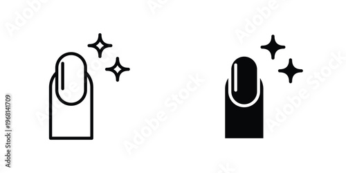 Foto Manicure icon in doodles flat and line stroke pack