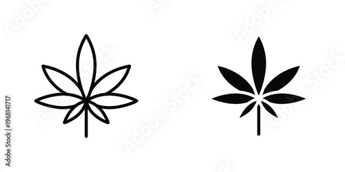 Photos Marijuana icon in doodles flat and line stroke pack