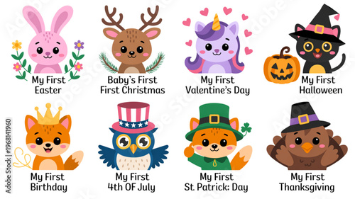 Colorful cartoon animals dressed in festive and whimsical halloween costumes Vector