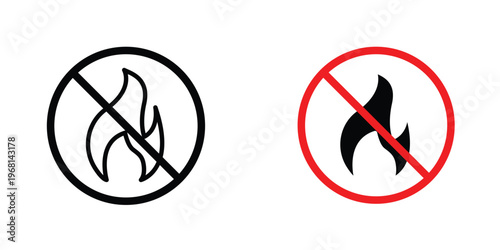 No fire sign pack. vector glyph flat icons