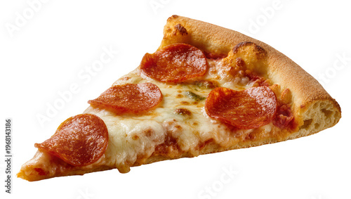 Photos Delicious pepperoni pizza slice with melted cheese, isolated on transparent back