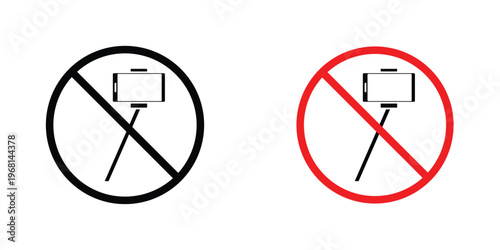 No selfie sign in doodles flat and line stroke pack