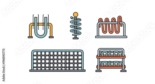 bike rack Line art vector set abstract clean shapes