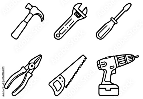 Construction tools set illustration