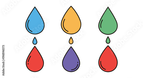 Eye Drop Line art vector set simple abstract shapes