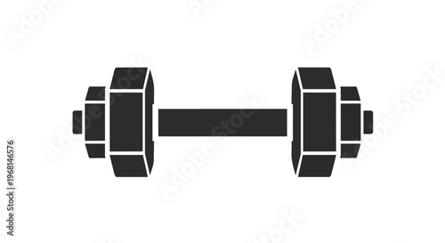 A striking minimalist vector illustration of an adjustable dumbbell, symbolizing robust strength training, dedication to fitness, and personal