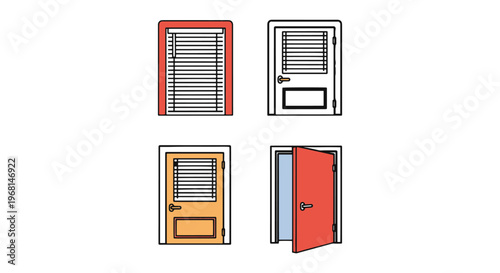 Blind door Line art vector clean pattern abstract