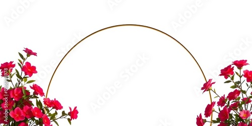 Elegant single-line arch frame isolated on white,  outline,  element