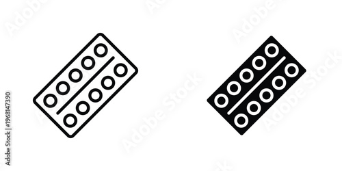Oral contraception icon in doodles flat and line stroke pack