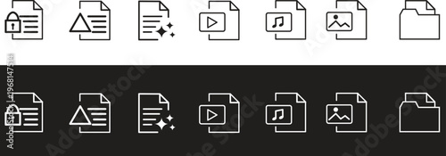File format icons a collection of document and data representations