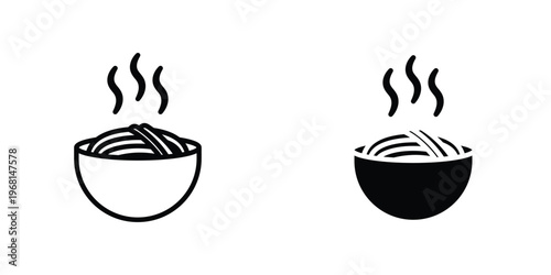 Pasta icon in doodles flat and line stroke pack