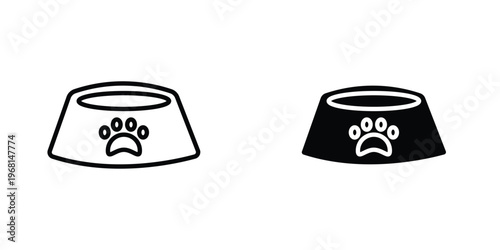 Pets bowl icon in doodles flat and line stroke pack