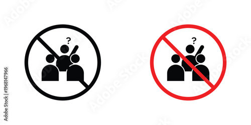 Please do not ask sign in doodles flat and line stroke pack