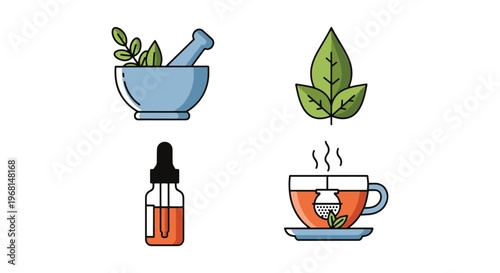 Herbal Medicine Line art simple abstract illustration vector
