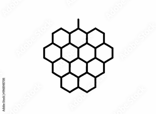 Honeycomb Pattern: A striking black and white geometric design. the elegant pattern created by interconnected hexagons. Perfect for illustrating concepts related to nature, geometry.