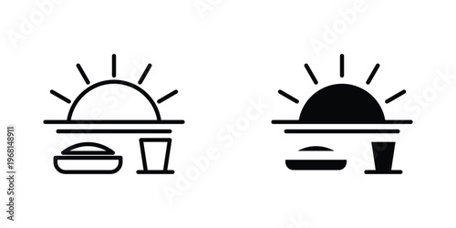 Sahur time icon in doodles flat and line stroke pack
