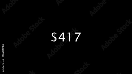 Rapidly Increasing Dollar Currency Counter Animation on Black Background – Financial Growth Concept