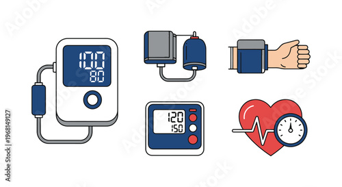 Blood Pressure Monitor Line abstract decorative illustration vector