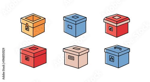 Fireproof Box Line art vector clean abstract