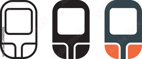 Set Of Three Curved Arch Icons In Black And Dark Grey