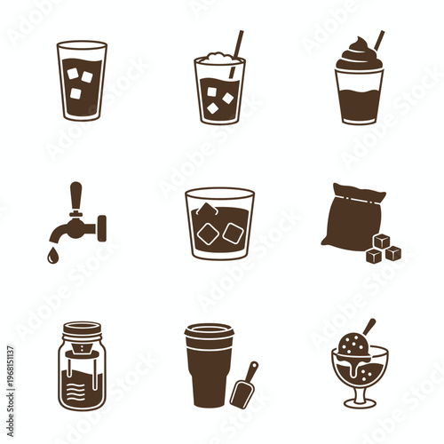 Coffee and ice drink beverages cold.