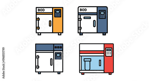 BOD Incubator Line art vector clean abstract color design