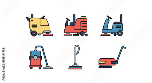 Floor Cleaning Machine Line modern colorful pattern vector