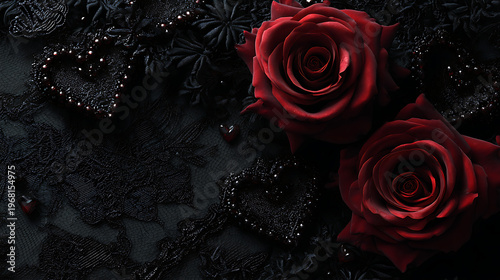 red rose on black background