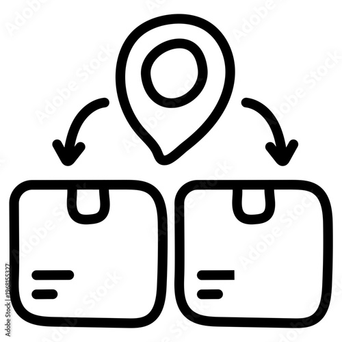 Modern design icon of parcel location