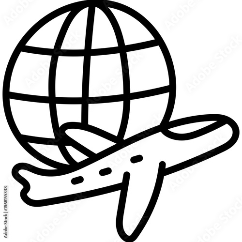 Unique design icon of global air cargo