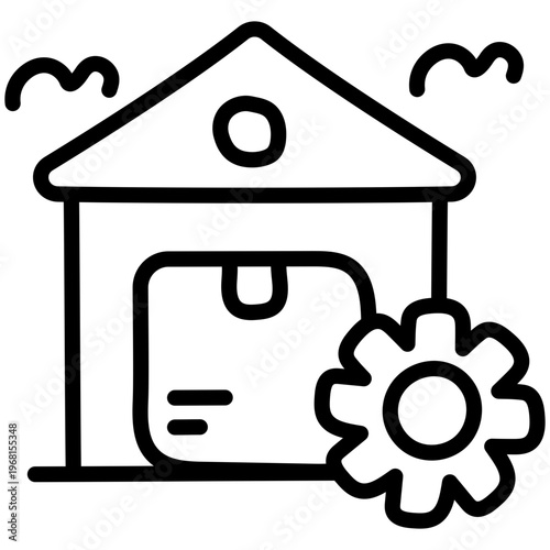 linear design icon of warehouse management 