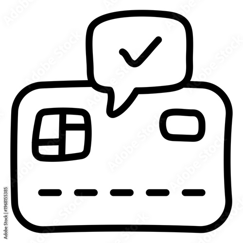 Modern design icon of verified card payment 