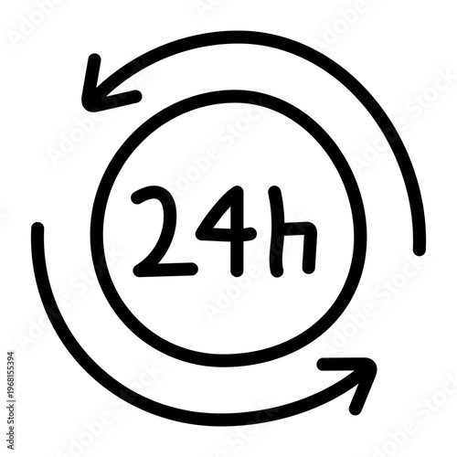 Creative design icon of round the clock 