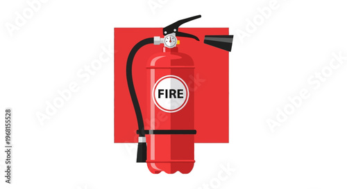Fire Extinguisher Safety Equipment Icon, Emergency Fire Suppression Tool, in Bright Studio