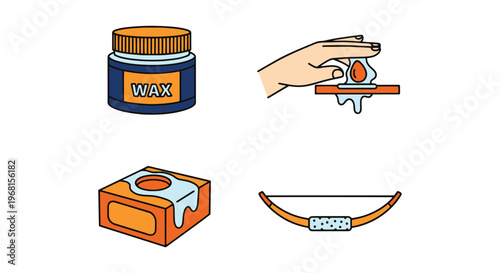 Bow string wax Line art vector minimal abstract creative