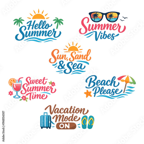 summery typography, summer fonts collection, sunny season lettering, cheerful summer type, playful summer typography, tropical font designs, vacation lettering set, bright summer text styles, beach-in