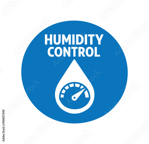 Humidity control icon. moisture control, dehumidifier, humidity gauge, dampness regulation, hygrometer, climate management. flat vector illustration.