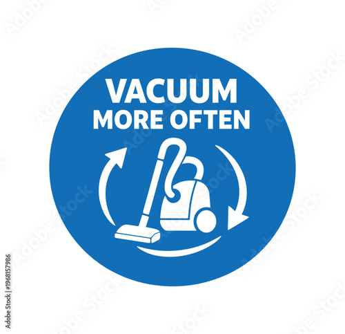 Vacuum more often icon. vacuum, cleaning, dust removal, allergen control, maintenance, home care. flat vector illustration isolated on white background.
