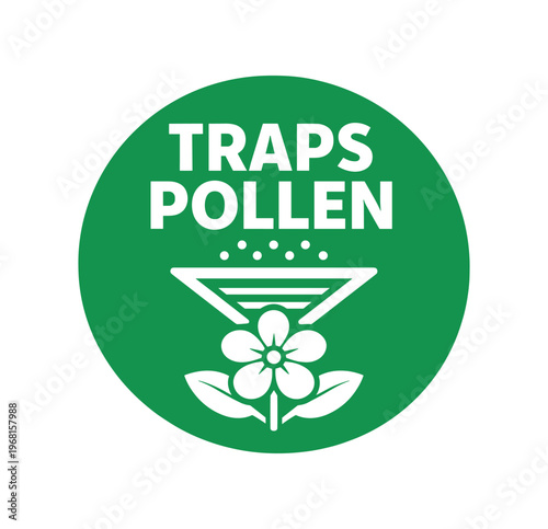 Traps pollen icon. pollen trap, filter, allergy control, floral particles, cleaner air. flat vector illustration isolated on white background.