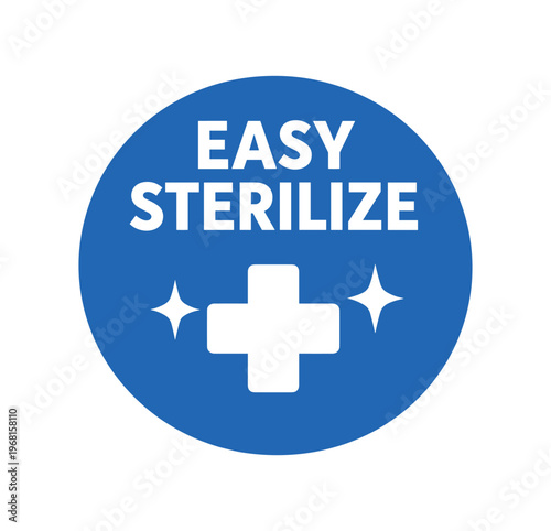 Easy sterilize icon. sterilize, sanitize, disinfect, clean, hygiene, medical. healthcare safety, germ free, cross, sparkle. flat vector illustration isolated on white background.