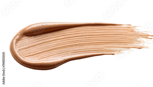 Foto Creamy beige liquid foundation swatch, isolated on transparent background