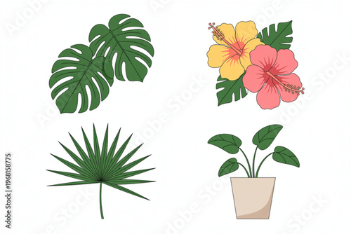 Four cheerful cartoon girls dancing together in colorful dresses Vector