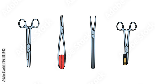 Forceps Line art vector set modern creative abstract