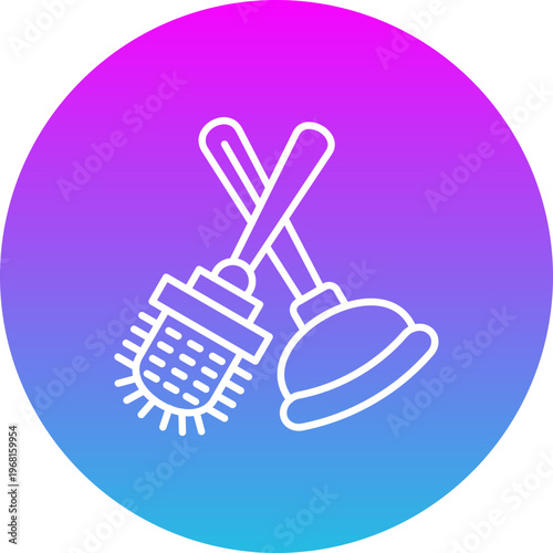 Toilet sweeping Icon