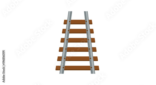 A simple illustration shows a perspective view of railway tracks, wooden ties and metal rails