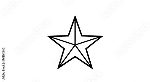 A black outlined, five-pointed star on a white background