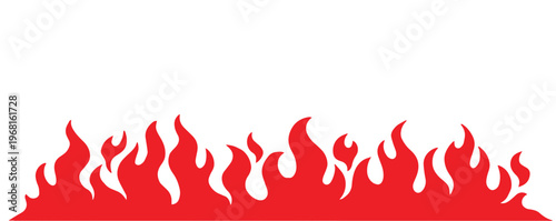 Vibrant red flame border a flat vector graphic element for hot rod designs energy concepts or warning signs vector illustration